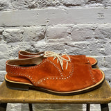 MANOLO BLAHNIK SUEDE BROGUE SANDALS