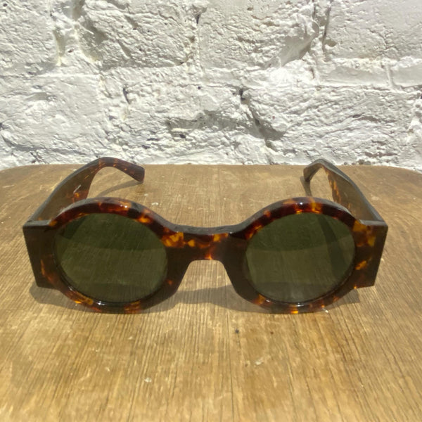 LINDA FARROW X DRIES VAN TO NOTEN TORTOISESHELL ROUND 98C SUNGLASSES
