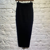RICK OWENS BLACK STRETCH PENCIL SKIRT