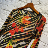 VERSACE JEANS COUTURE MESH PRINT TOP