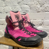 LOEWE PINK SUEDE HIKING BOOTS