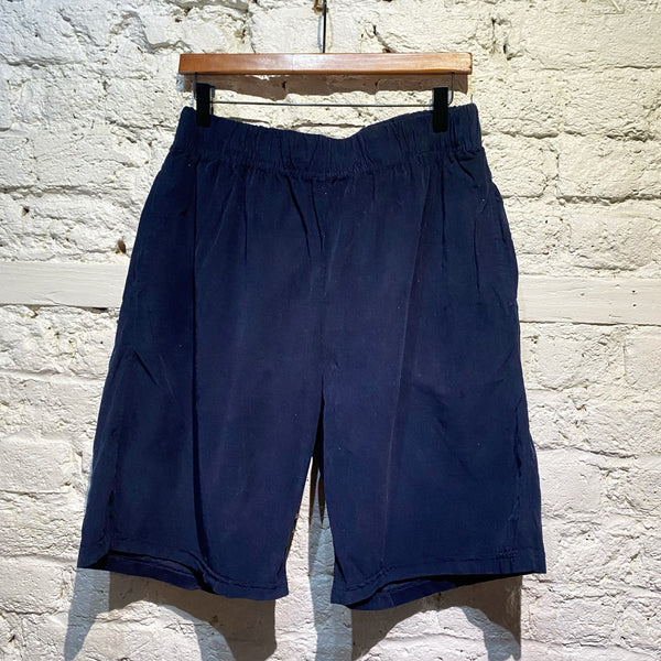 LES TIEN NAVY BABY CORD SHORTS