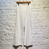 KENZO WHITE COTTON WIDE LEG TROUSERS