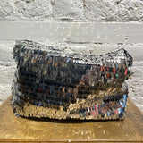 STINE GOYA SILVER SEQUIN FOLDED CLUTCH