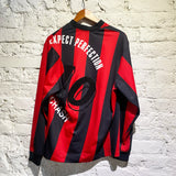 MARTINE ROSE RED/BLACK TWISTED FOOTBALL TOP