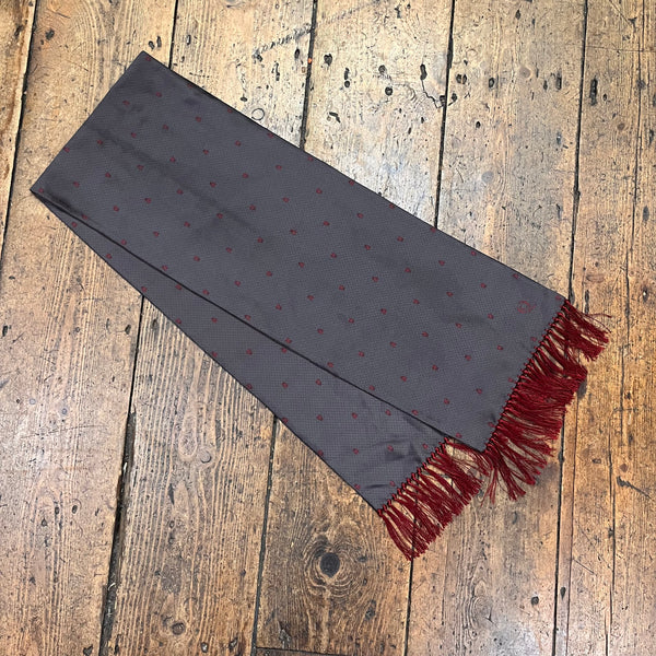 ALEXANDER MCQUEEN DARK RED SILK SKULL SCARF