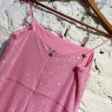 ROTATE PINK SEQUINNED LONG DRESS