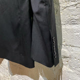 AMI BLACK WOOL GABARDINE BLAZER