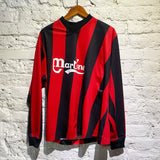 MARTINE ROSE RED/BLACK TWISTED FOOTBALL TOP