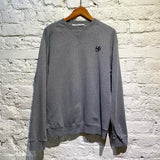 ALEXANDER MCQUEEN MCQ GREY MELANGE JERSEY SWEATER SWALLOW SKULL