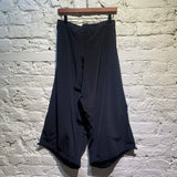 LIMI FEU BLACK NYLON CROPPED TROUSERS
