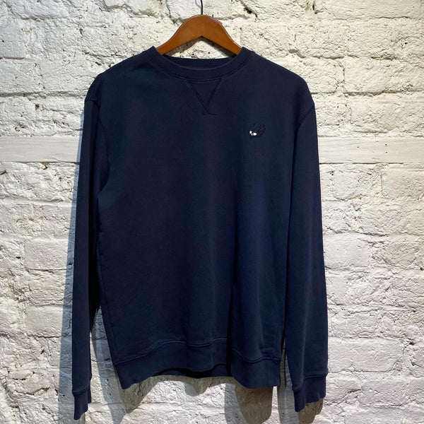 ALEXANDER MCQUEEN MCQ
NAVY  JERSEY SWEATER SWALLOW SKULL