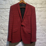 OZWALD BOATENG BLACK/RED WOVEN 3-PIECE SUIT