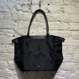 LONGCHAMP BLACK NYLON/LEATHER FOLD OUT BAG
