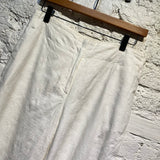 KENZO WHITE COTTON WIDE LEG TROUSERS