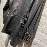 GIANNI VERSACE VINTAGE BLACK LEATHER COAT