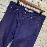 ALEXANDER MCQUEEN MCQ SLIM FIT NAVY COTTON TROUSERS