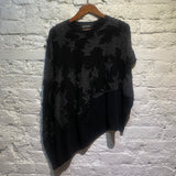 GOMME BLACK/GREY ASYMMETRIC TOP