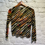 VERSACE JEANS COUTURE MESH PRINT TOP