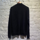 ALEXANDER MCQUEEN BLACK SKULL WOOL ZIP UP