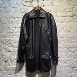 GIANNI VERSACE VINTAGE BLACK LEATHER COAT