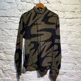 ALEXANDER MCQUEEN MCQ GREEN/BLACK SWALLOW SHIRT L/S