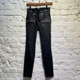 UNRAVEL PROJECT BLACK LEATHER SKINNY TROUSERS