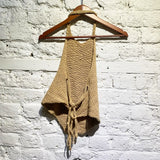 ECKHAUS LATTA CAMEL KNIT HALTER TOP