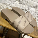 BALENCIAGA MINK GREY/BROWN POOL SLIDES