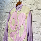 COMME DES GARÇONS SHIRT PURPLE PINK MAUVE MULTI PANEL SHIRT