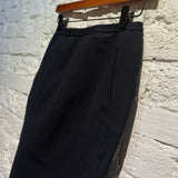 RICK OWENS BLACK TEXTURED PENCIL SKIRT