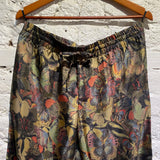 VALENTINO MOTH PRINT SILK TROUSERS