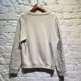 DRIES VAN NOTEN LIGHT GREY EMBROIDERED COTTON SWEATSHIRT