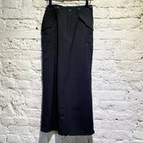 JUNYA WATANABE BLACK WOOL/POLY/CUPRO CARGO SKIRT