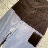 RAF SIMONS DUAL CONSTRUCTION TWO TONE JEANS