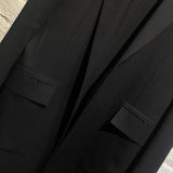 GIVENCHY BLACK UNLINED RAW EDGE FROCK COAT
