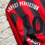MARTINE ROSE RED/BLACK TWISTED FOOTBALL TOP