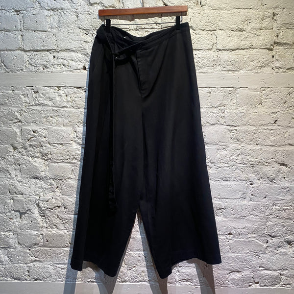 YOHJI YAMAMOTO Y’S BLACK COTTON WIDE LEG TROUSERS