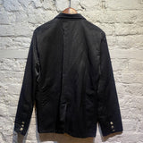 COMME DES GARÇONS HOMME PLUS* EVERGREEN BLACK COTTON JACKET WITH PEWTER BUTTONS