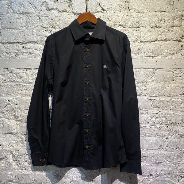 VIVIENNE WESTWOOD BLACK 3 BUTTON KRALL SHIRT