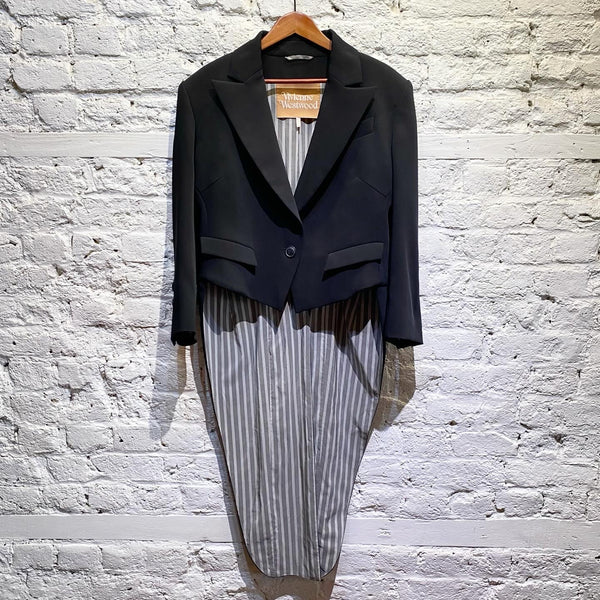 VIVIENNE WESTWOOD BLACK POLY/SILK JACKET WITH TAILS
