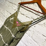 JUNYA WATANABE MAN GREEN SILK BARBWIRE CAMI TOP/MINI DRESS