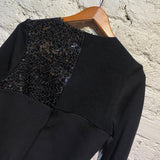 COMME DES GARCONS TRICOT BLACK SWEATER WITH SEQUINS