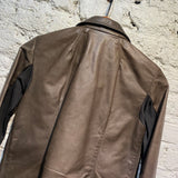 RICK OWENS BROWN LEATHER BIKER JACKET