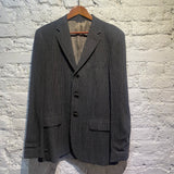 JEAN PAUL GAULTIER HOMME GREY WOOL STRIPED BLAZER