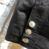 COMME DES GARÇONS HOMME PLUS* EVERGREEN BLACK COTTON JACKET WITH PEWTER BUTTONS