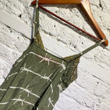 JUNYA WATANABE MAN GREEN SILK BARBWIRE CAMI TOP/MINI DRESS