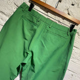 DRIES VAN NOTEN GREEN LINEN MIX TROUSERS