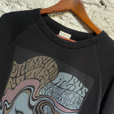 DRIES VAN NOTEN 70’s PRINT BLACK JERSEY SWEATER
