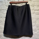 MIU MIU MIDNIGHT WOOL MIX WRAP SKIRT